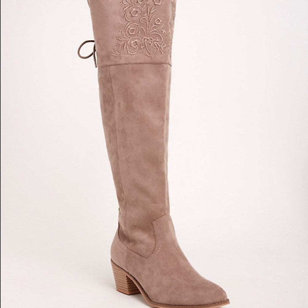 TORRID Embroidered Over-The-Knee boots